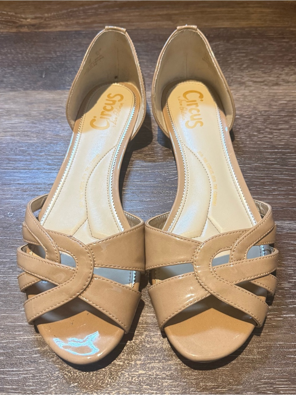 Circus by Sam Edelman Tan Strappy Flat Sandals
